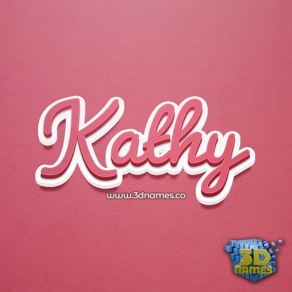 kathy in Red Scribble style - 3D name wallpaper