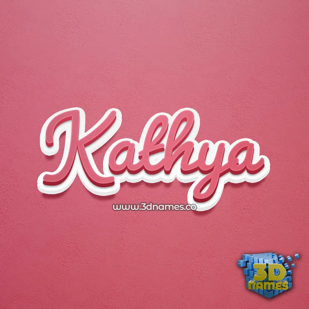 kathya in Red Scribble style - 3D name wallpaper