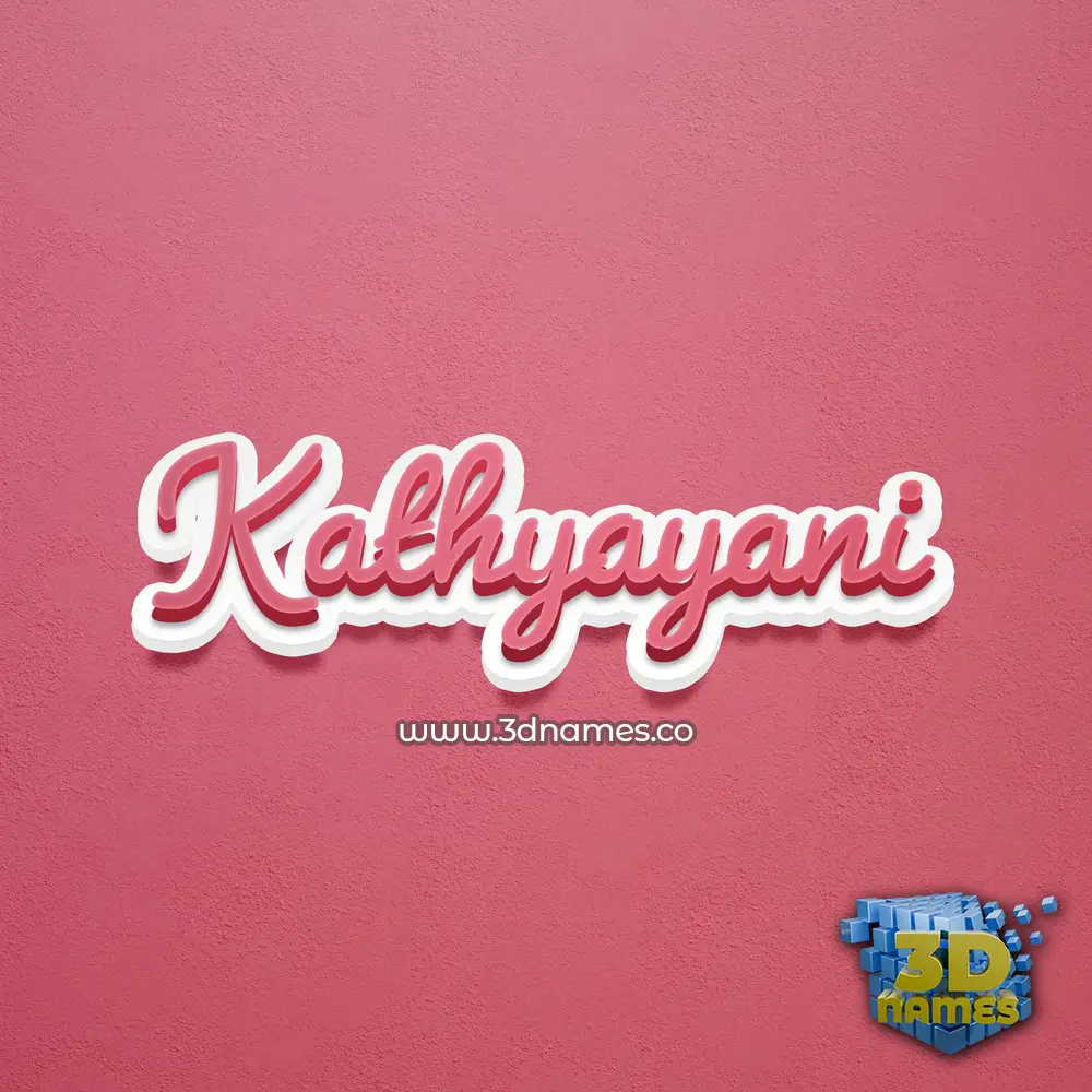 kathyayani in Red Scribble style - 3D name wallpaper