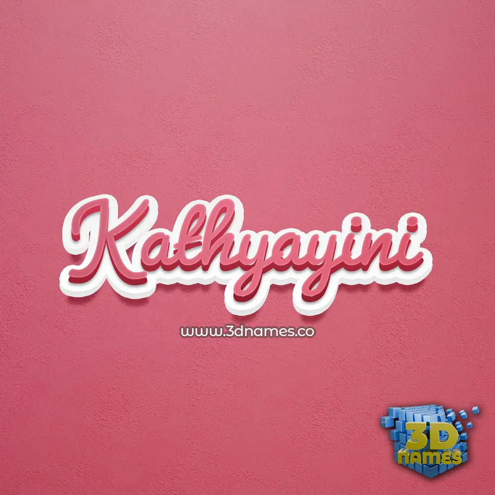kathyayini in Red Scribble style - 3D name wallpaper