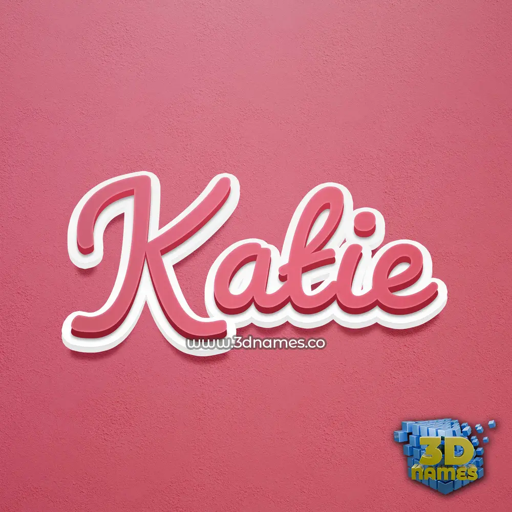 katie in Red Scribble style - 3D name wallpaper