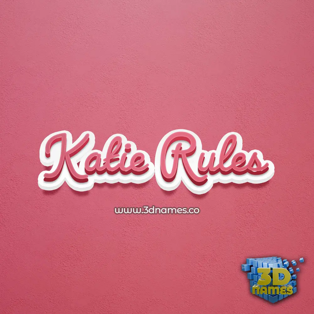 katie rules in Red Scribble style - 3D name wallpaper