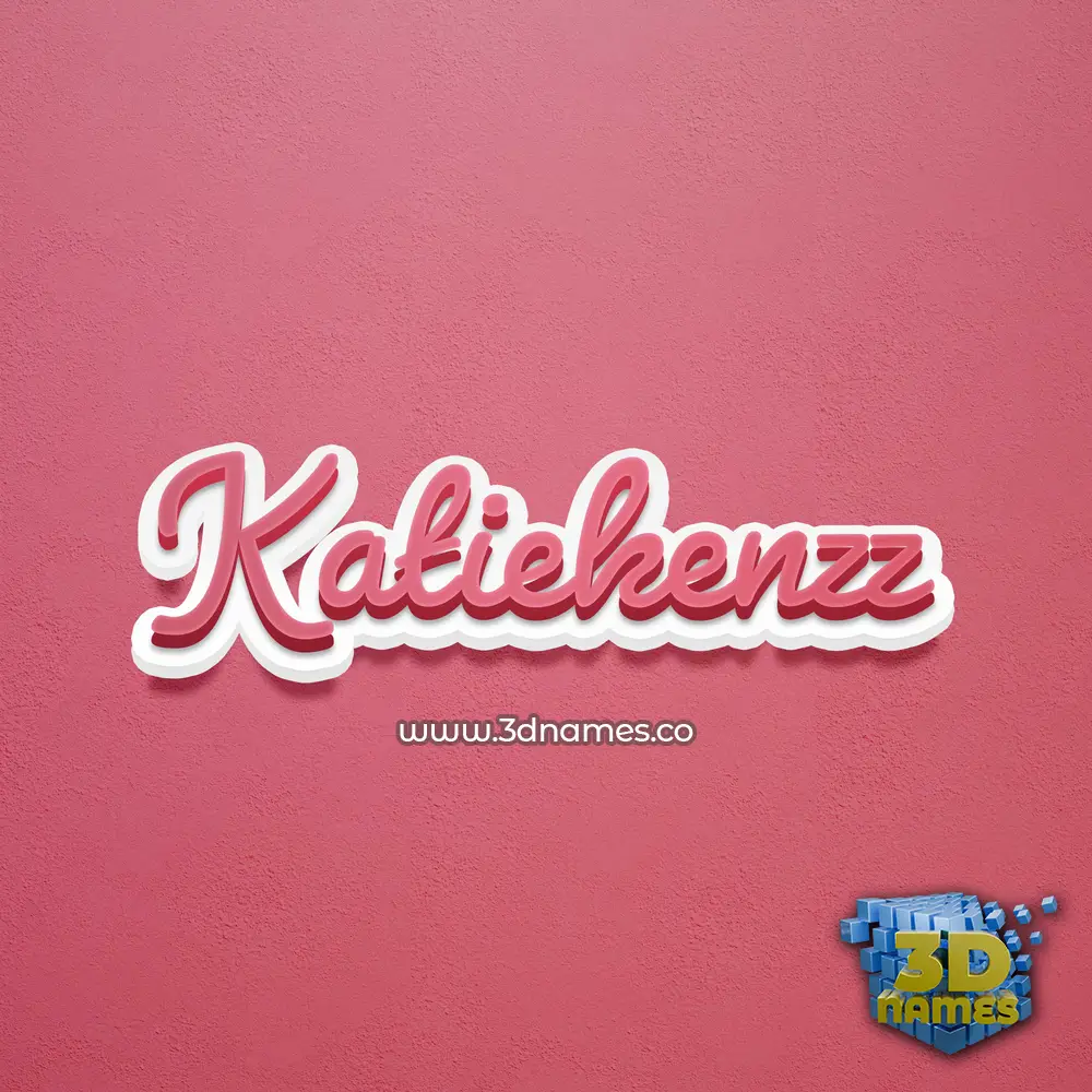 katiekenzz in Red Scribble style - 3D name wallpaper