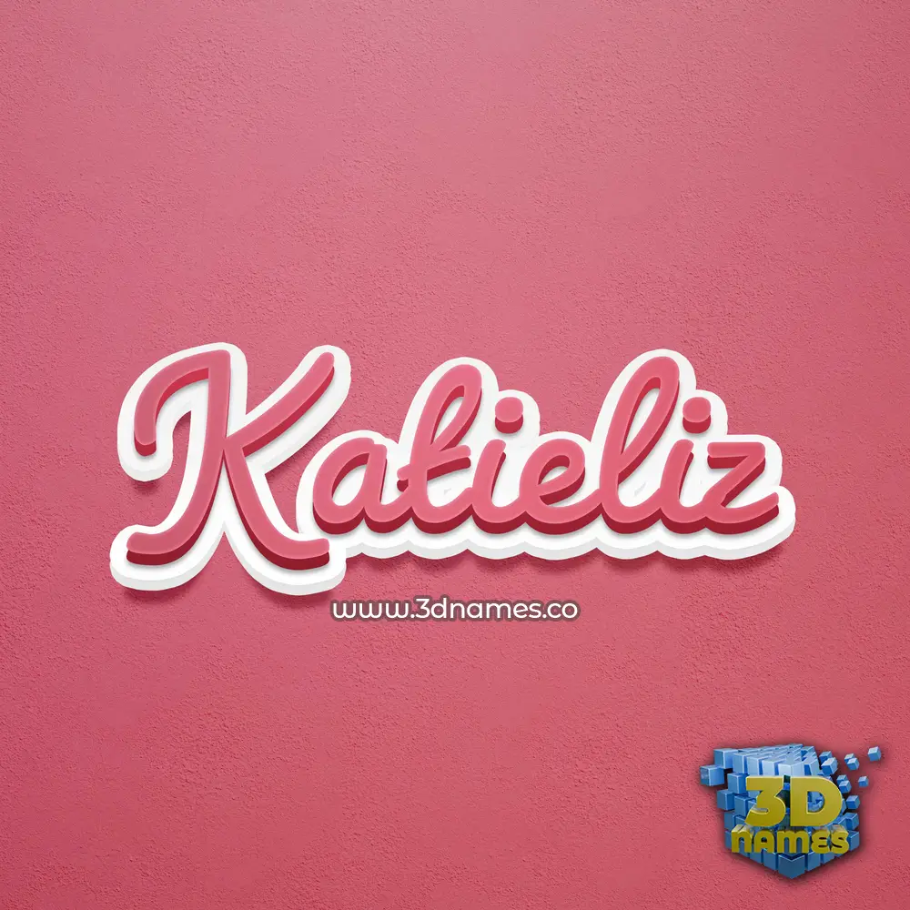 katieliz in Red Scribble style - 3D name wallpaper
