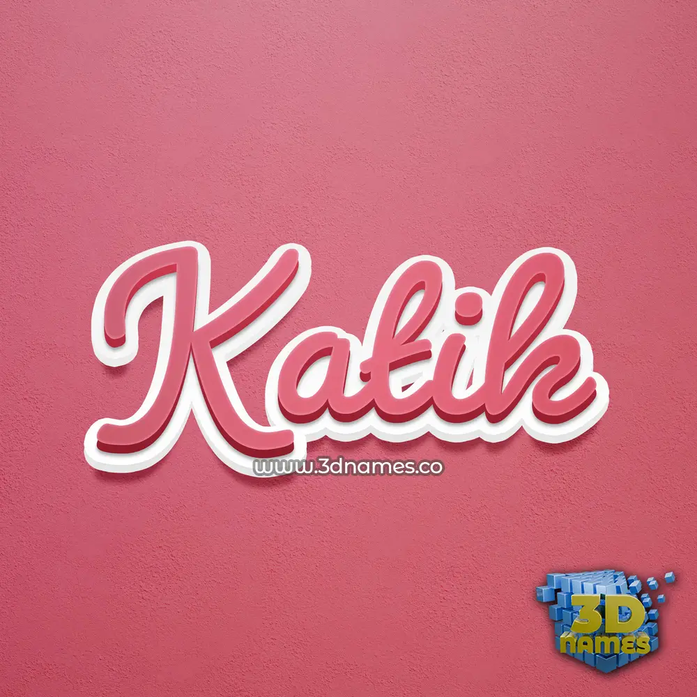 katik in Red Scribble style - 3D name wallpaper