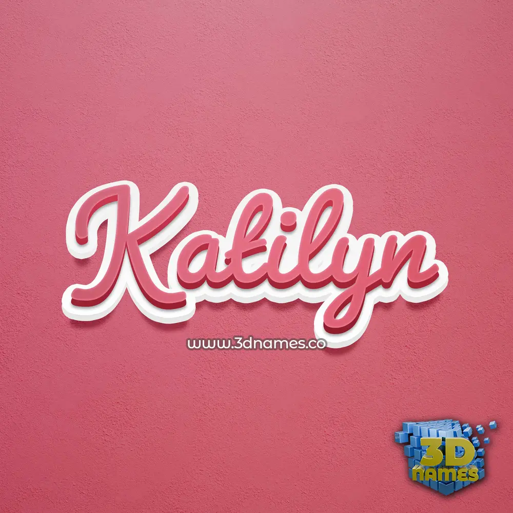 katilyn in Red Scribble style - 3D name wallpaper