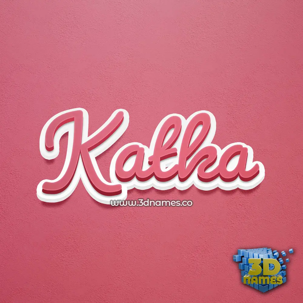 katka in Red Scribble style - 3D name wallpaper