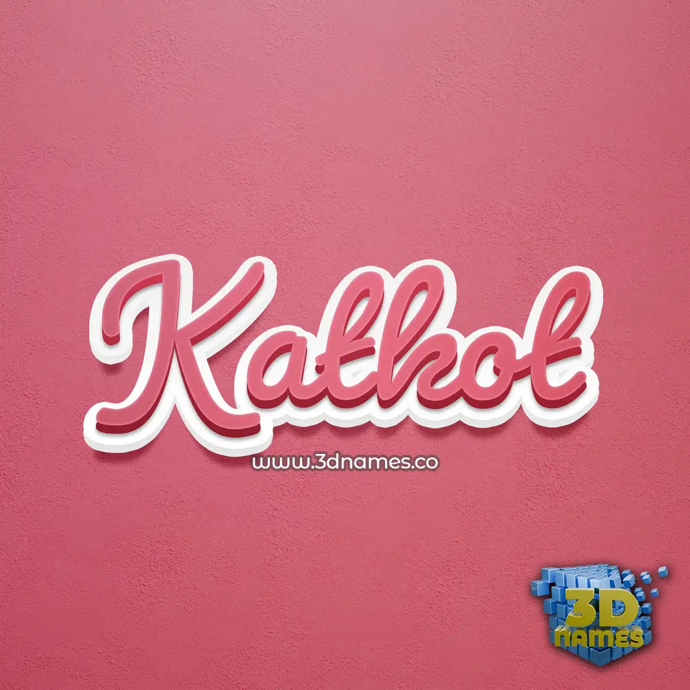 katkot in Red Scribble style - 3D name wallpaper