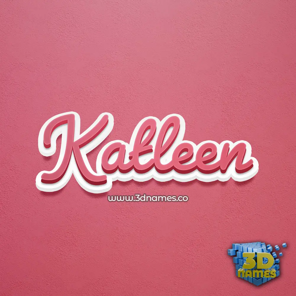 katleen in Red Scribble style - 3D name wallpaper