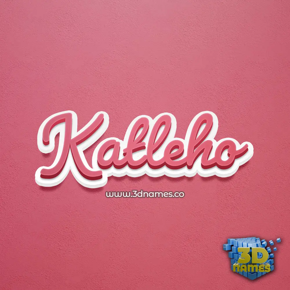 katleho in Red Scribble style - 3D name wallpaper