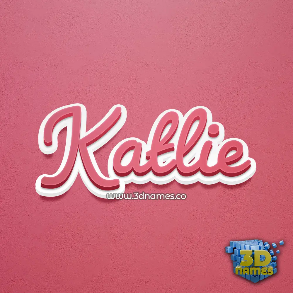 katlie in Red Scribble style - 3D name wallpaper
