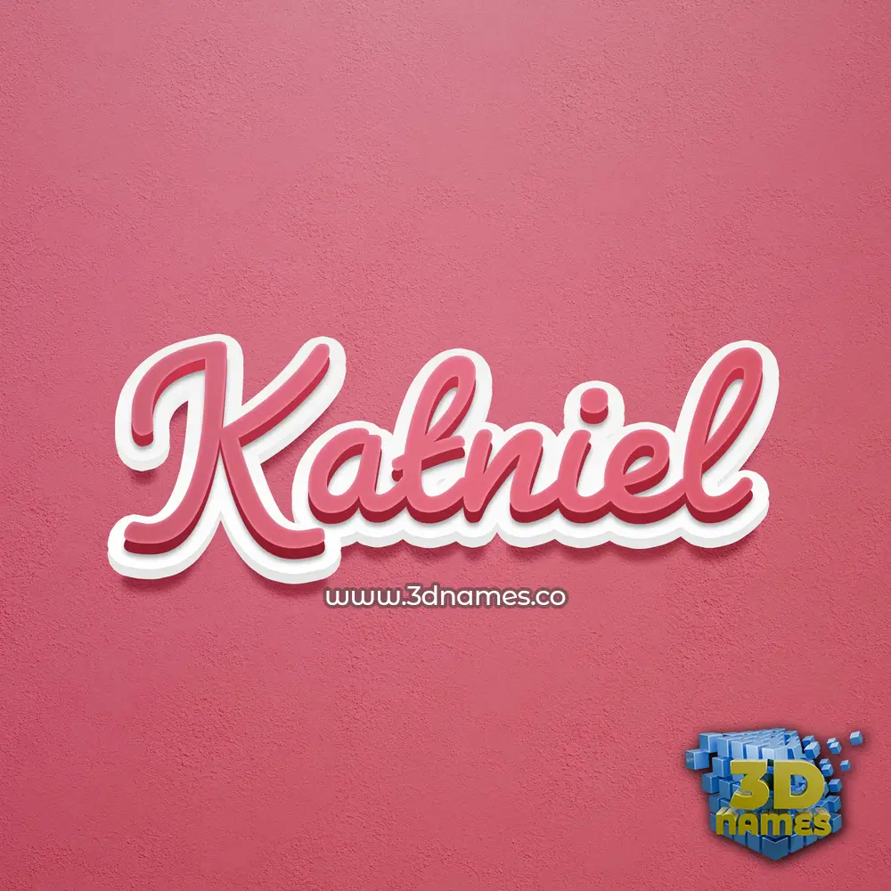 katniel in Red Scribble style - 3D name wallpaper