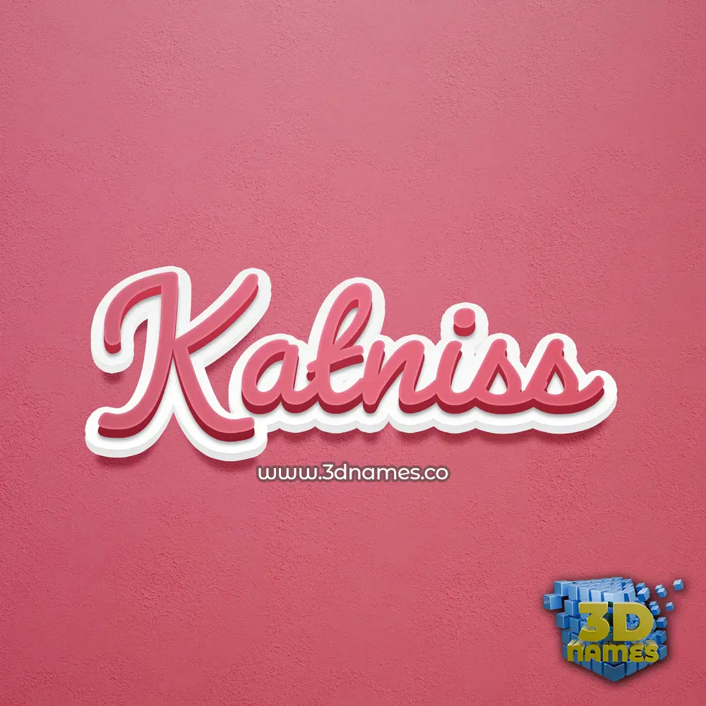 katniss in Red Scribble style - 3D name wallpaper