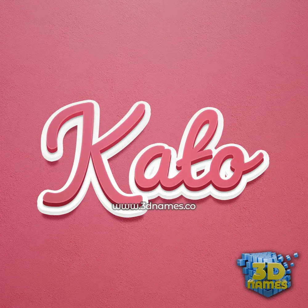 kato in Red Scribble style - 3D name wallpaper