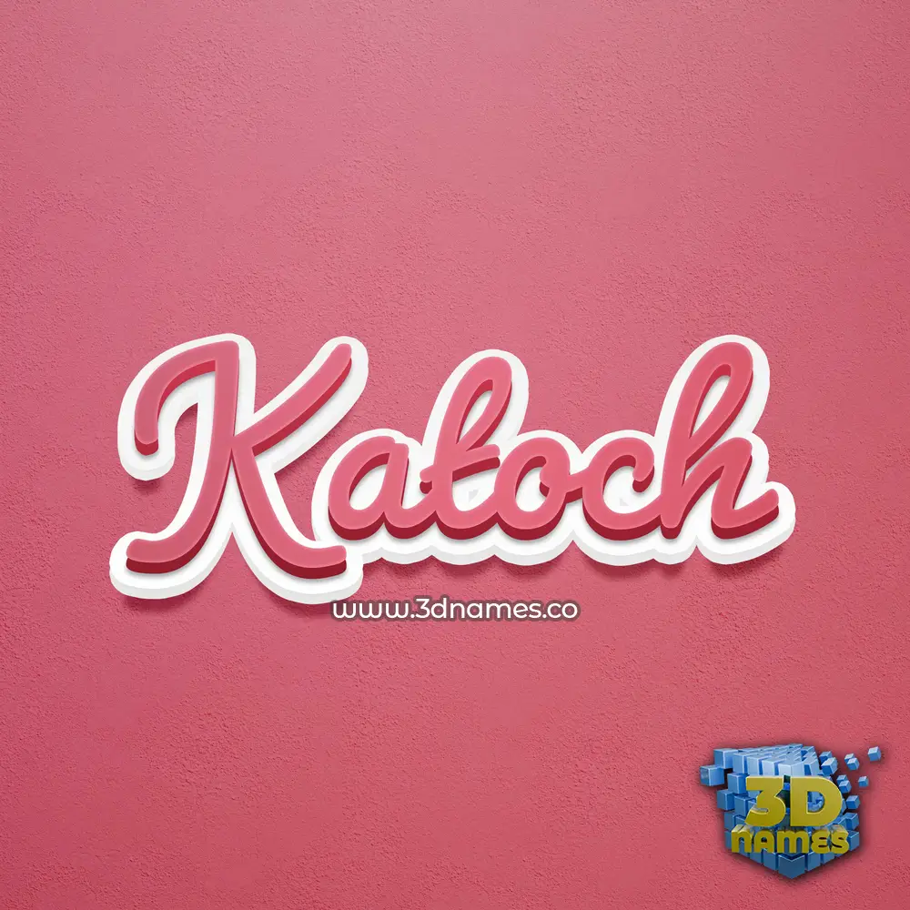 katoch in Red Scribble style - 3D name wallpaper