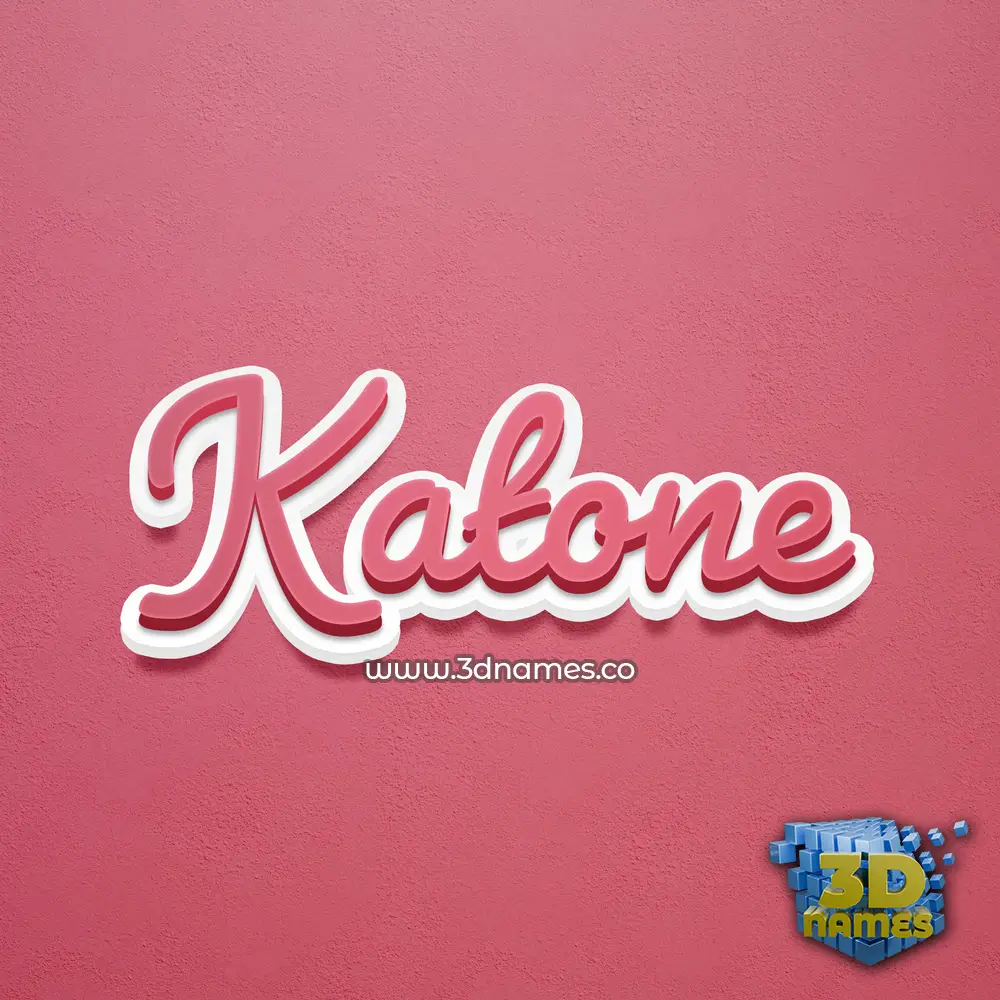 katone in Red Scribble style - 3D name wallpaper