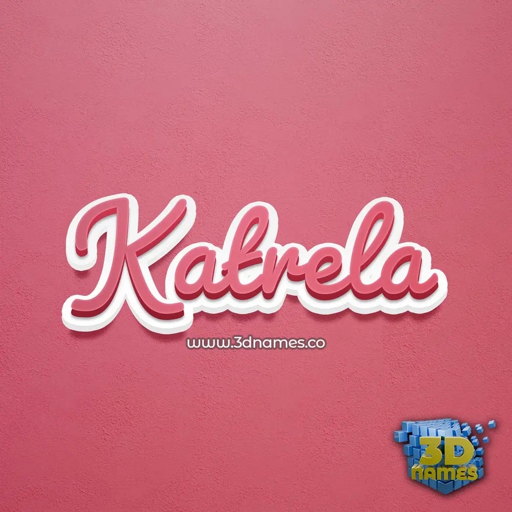 katrela in Red Scribble style - 3D name wallpaper