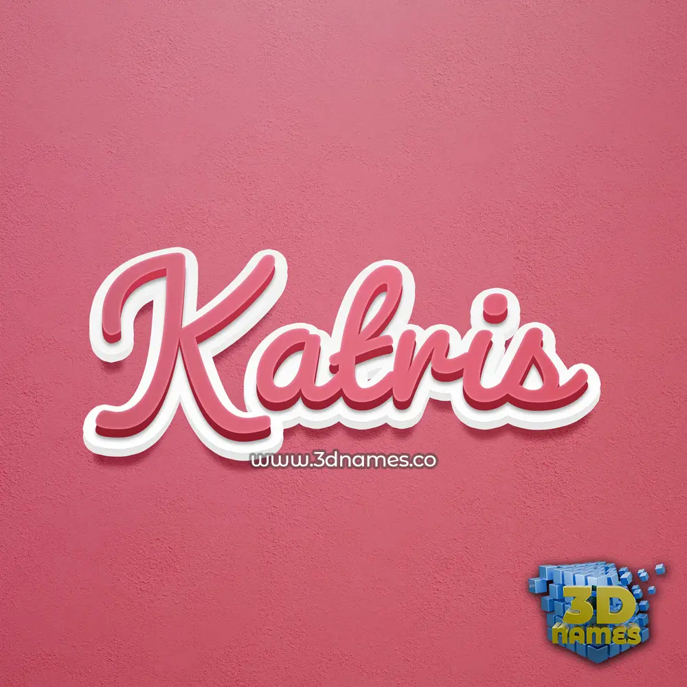 katris in Red Scribble style - 3D name wallpaper
