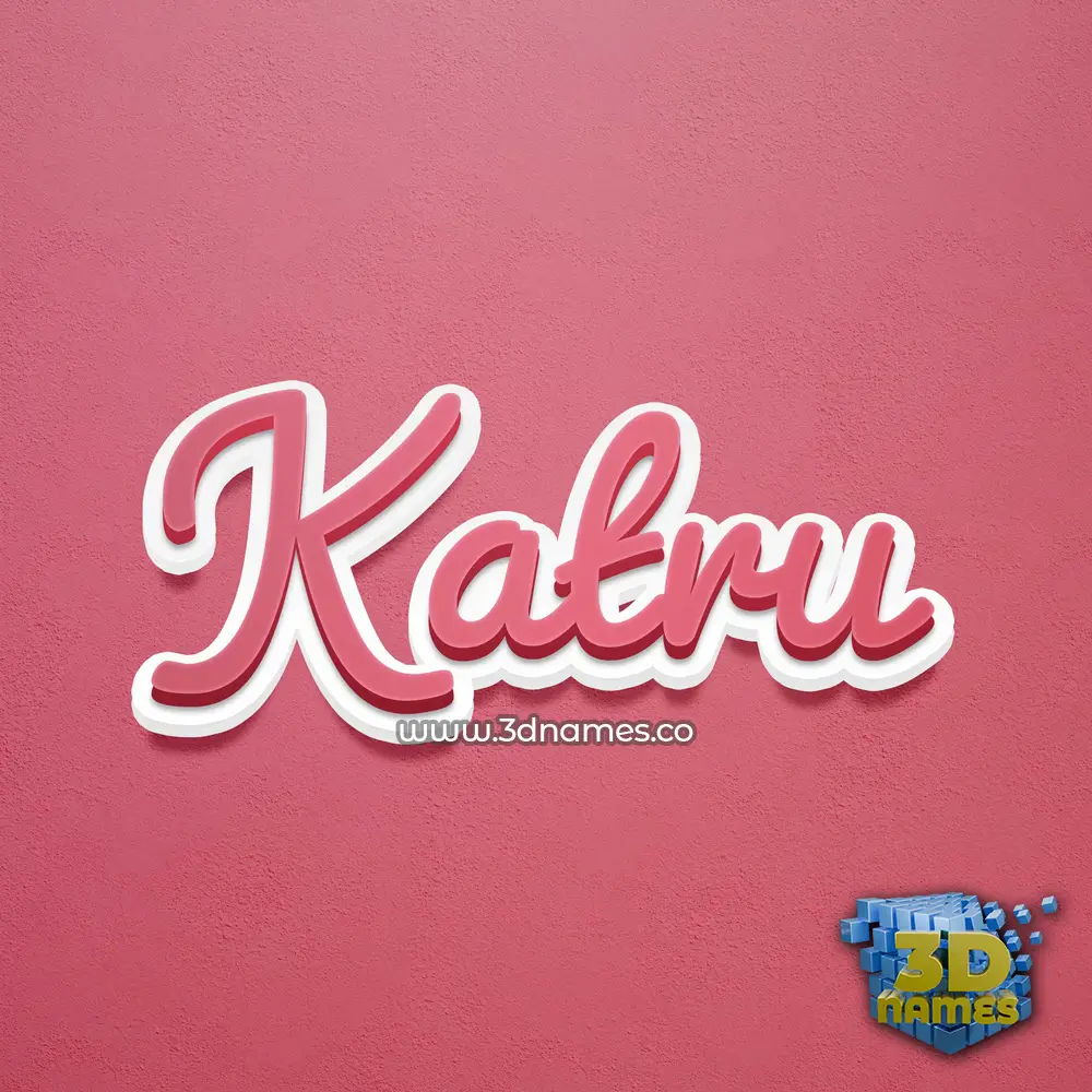 katru in Red Scribble style - 3D name wallpaper