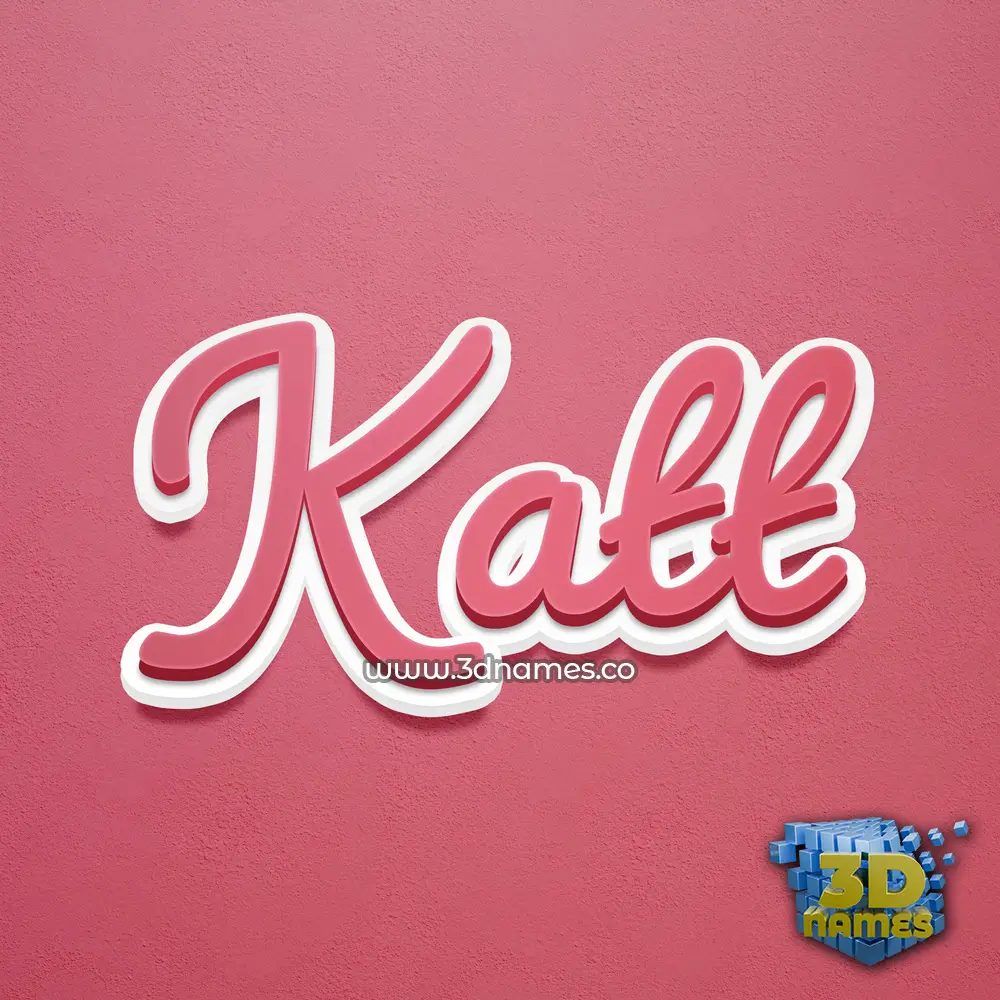 katt in Red Scribble style - 3D name wallpaper