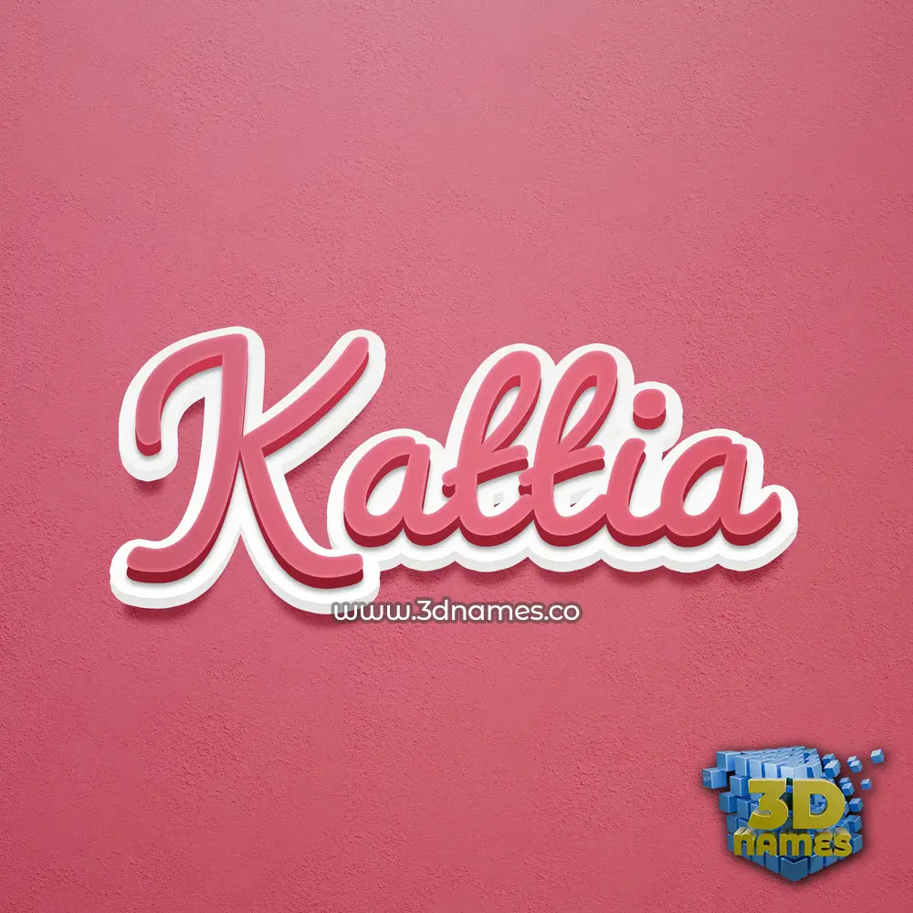 kattia in Red Scribble style - 3D name wallpaper