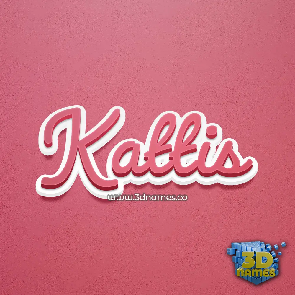 kattis in Red Scribble style - 3D name wallpaper