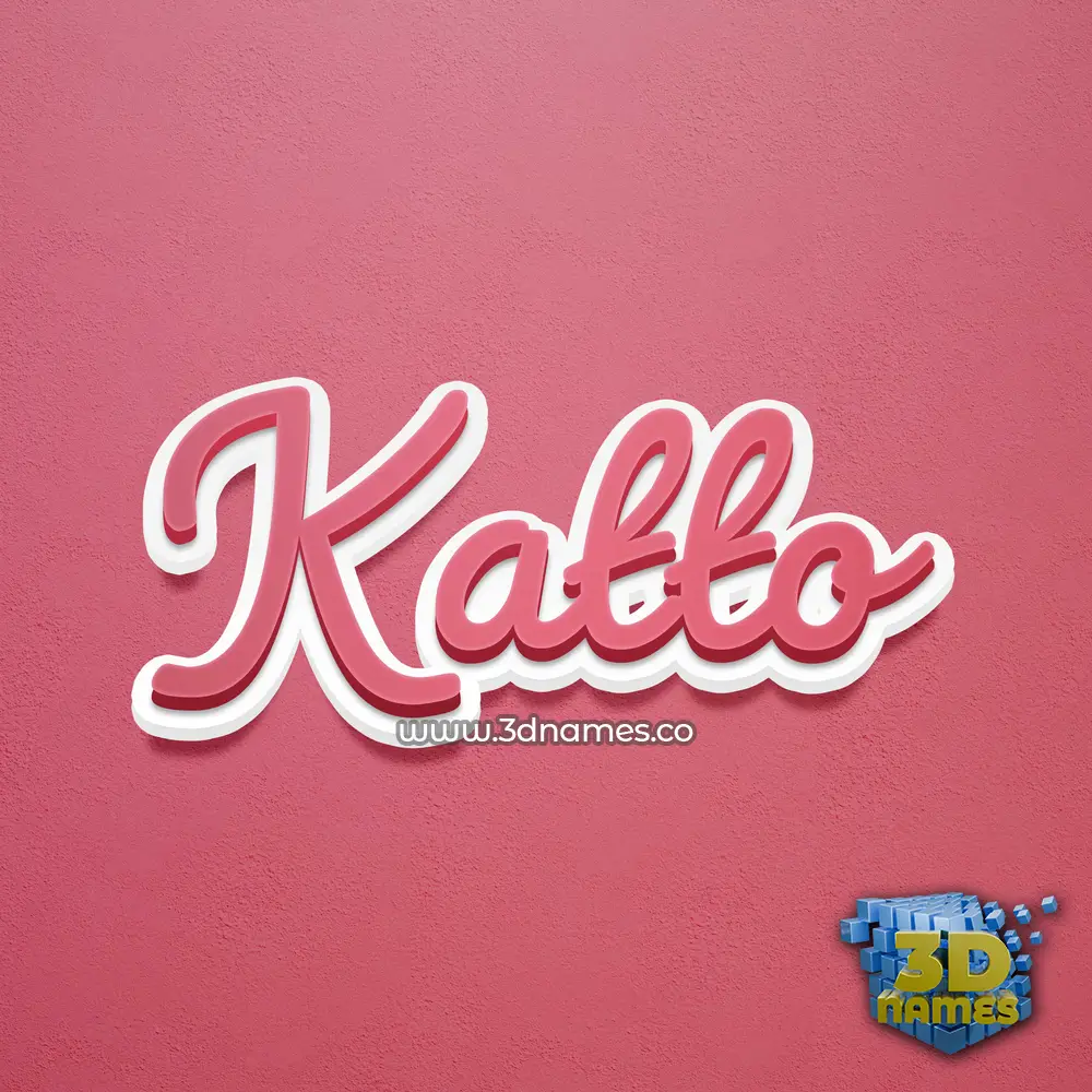 katto in Red Scribble style - 3D name wallpaper