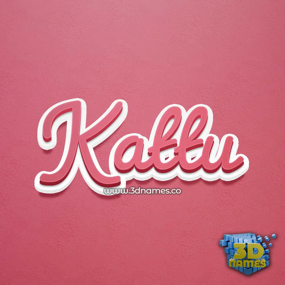 kattu in Red Scribble style - 3D name wallpaper