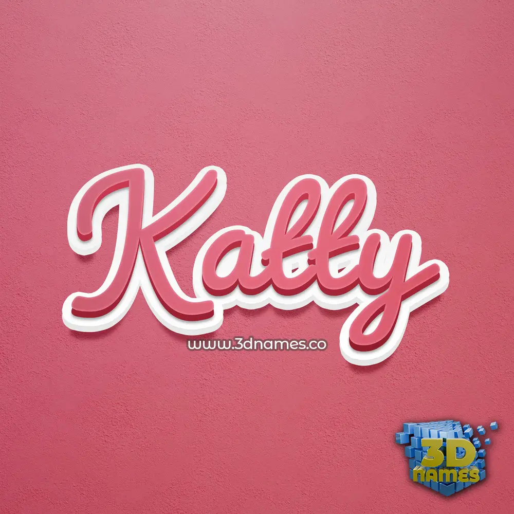 katty in Red Scribble style - 3D name wallpaper