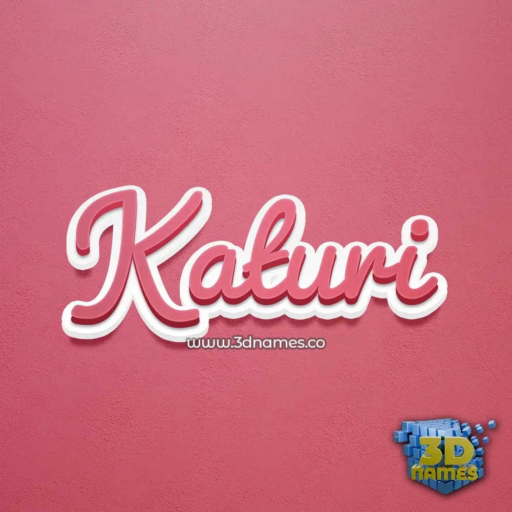 katuri in Red Scribble style - 3D name wallpaper