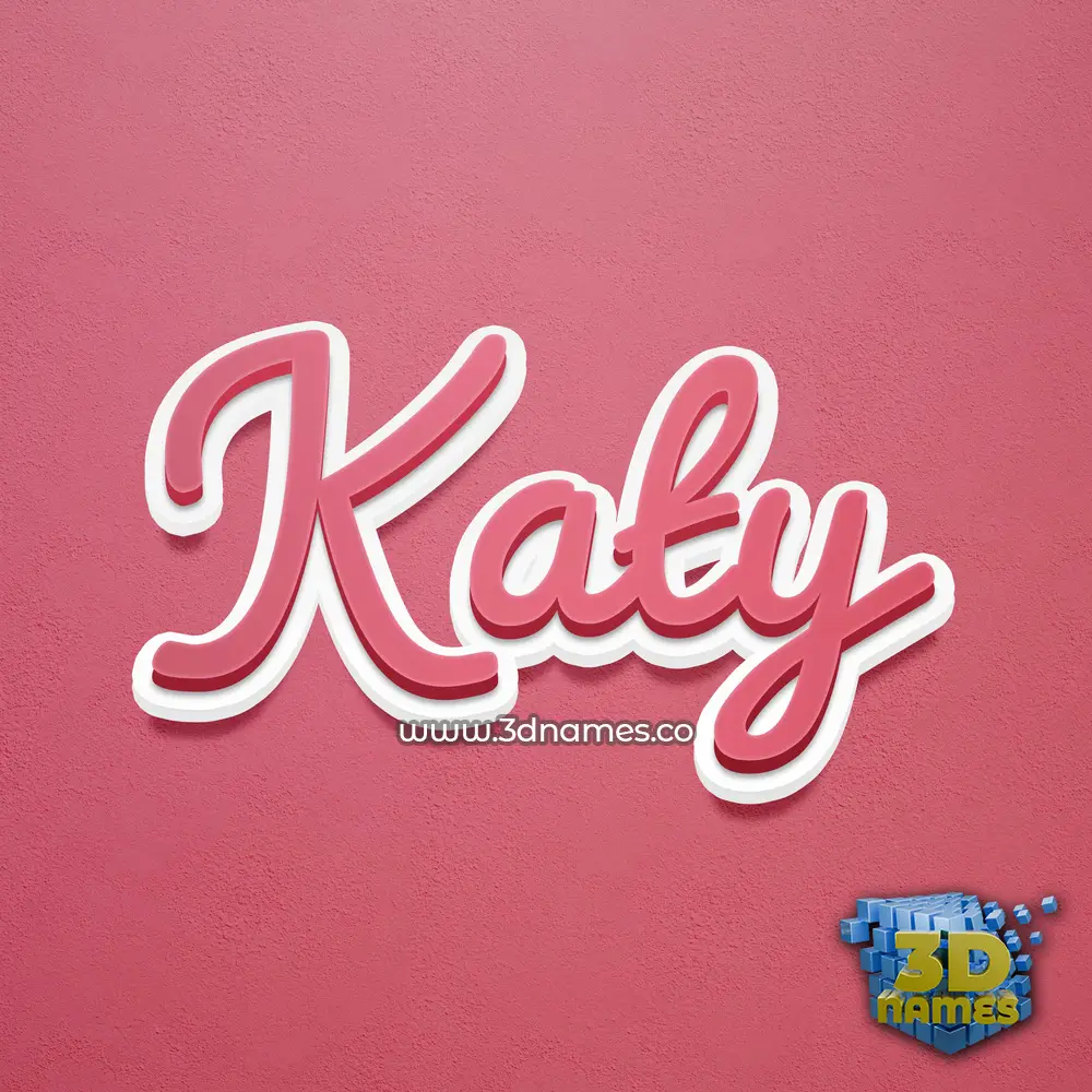 katy in Red Scribble style - 3D name wallpaper