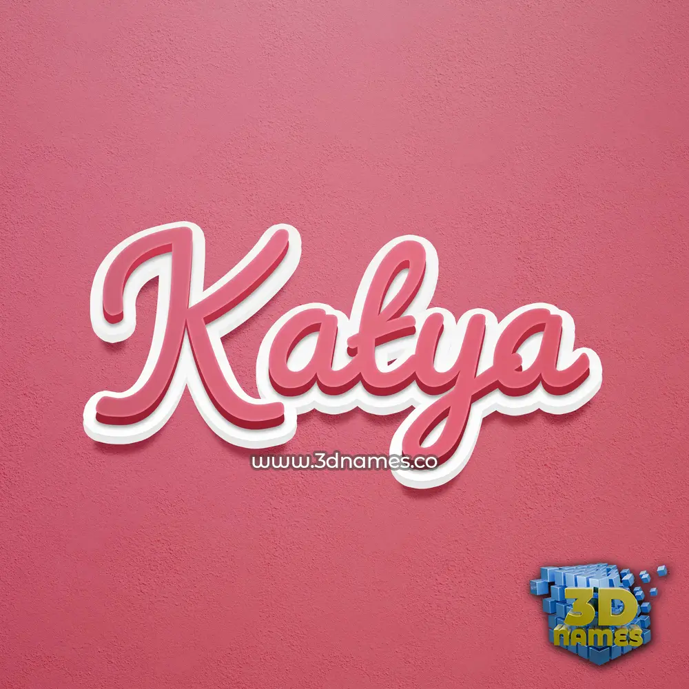 katya in Red Scribble style - 3D name wallpaper