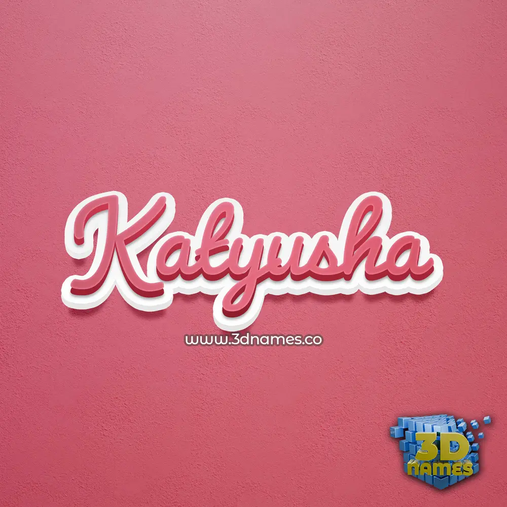 katyusha in Red Scribble style - 3D name wallpaper