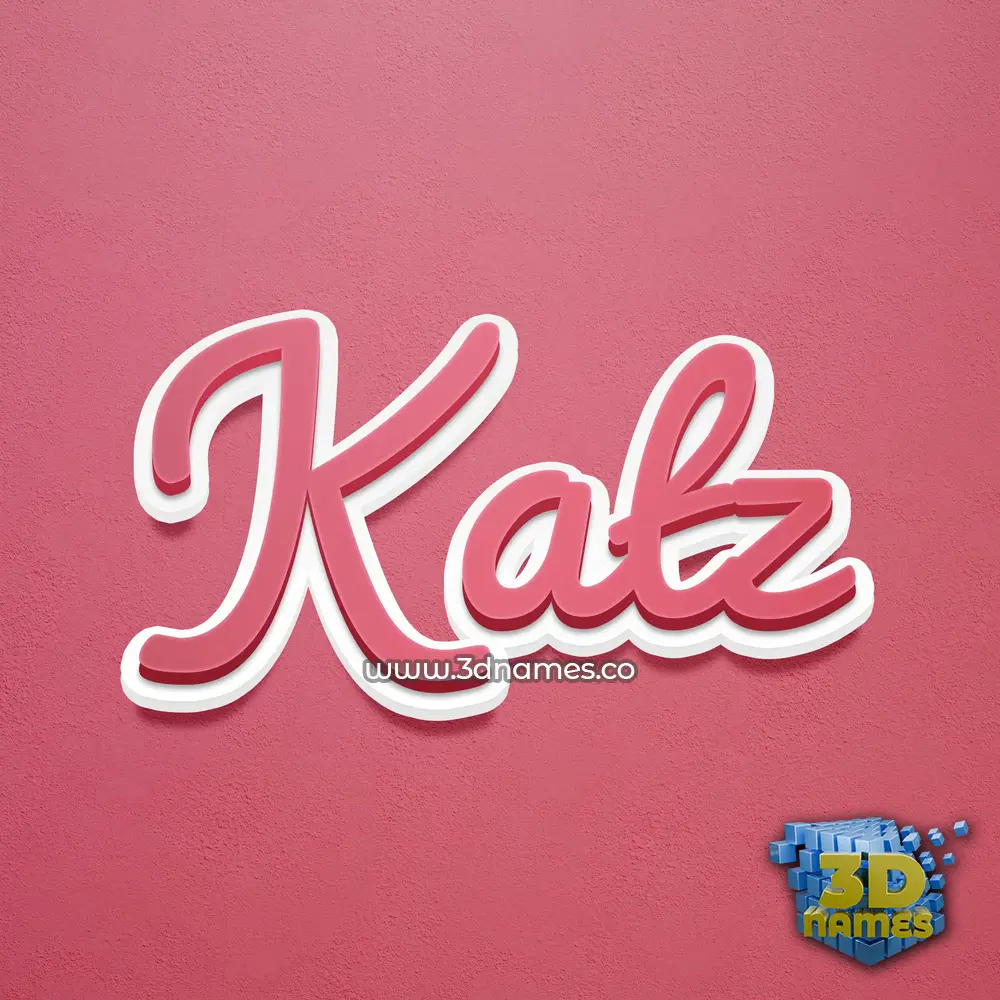 katz in Red Scribble style - 3D name wallpaper