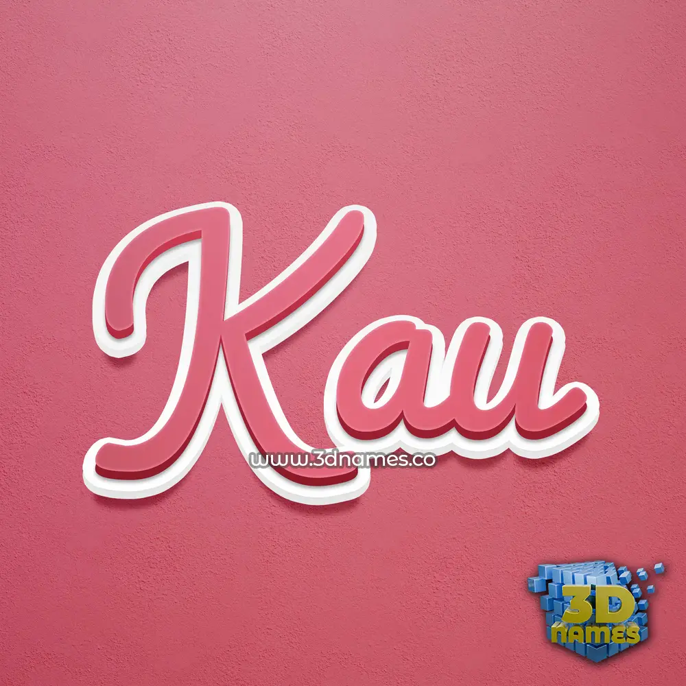 kau in Red Scribble style - 3D name wallpaper