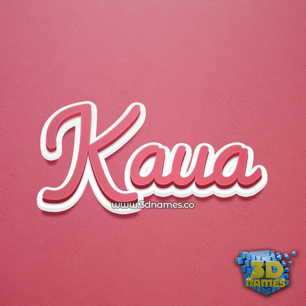 kaua in Red Scribble style - 3D name wallpaper