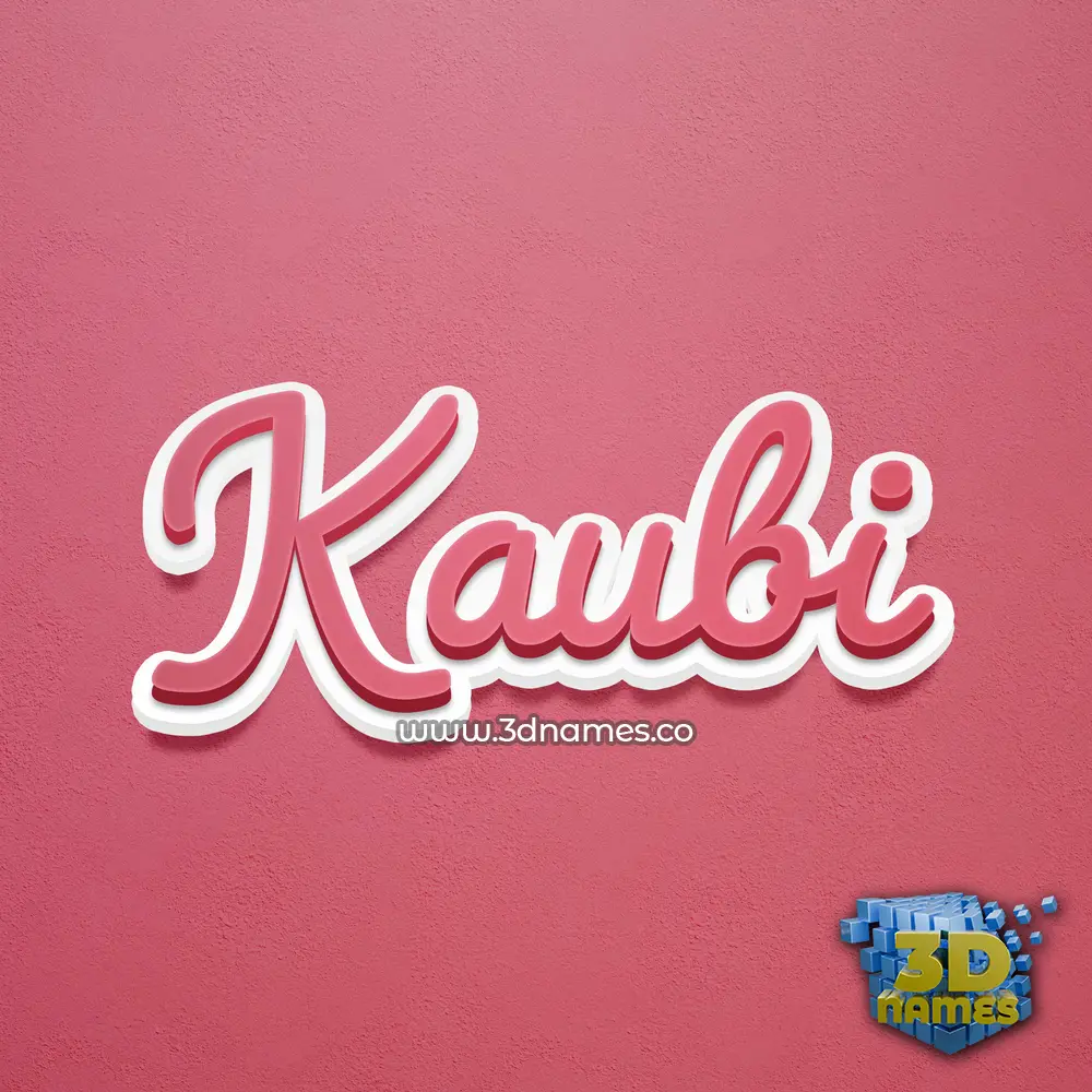 kaubi in Red Scribble style - 3D name wallpaper