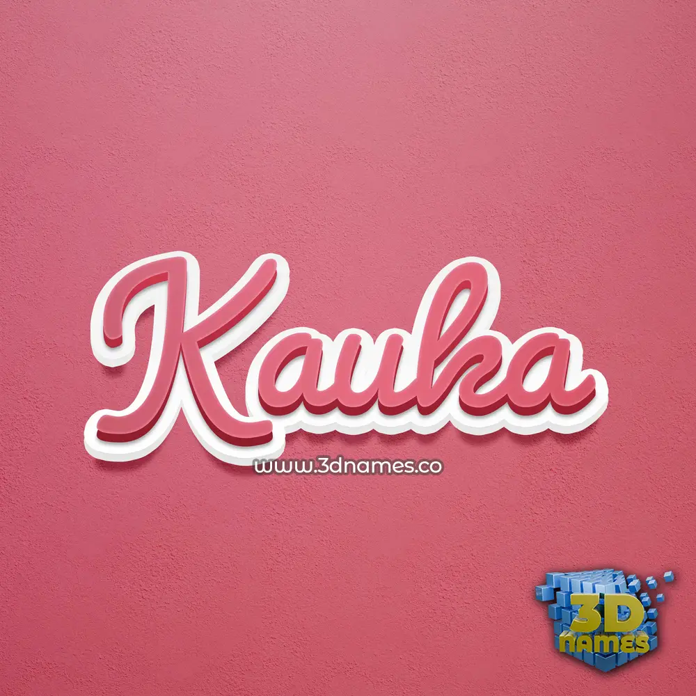 kauka in Red Scribble style - 3D name wallpaper