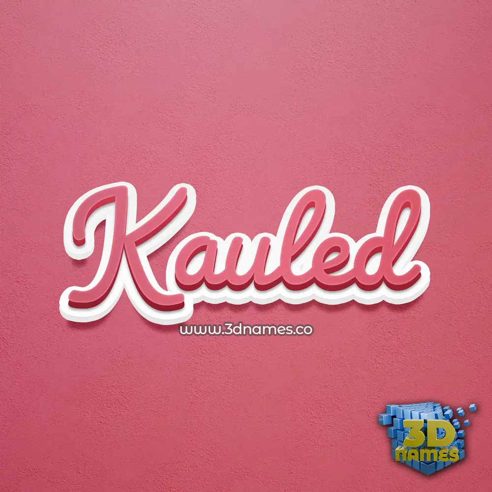 kauled in Red Scribble style - 3D name wallpaper