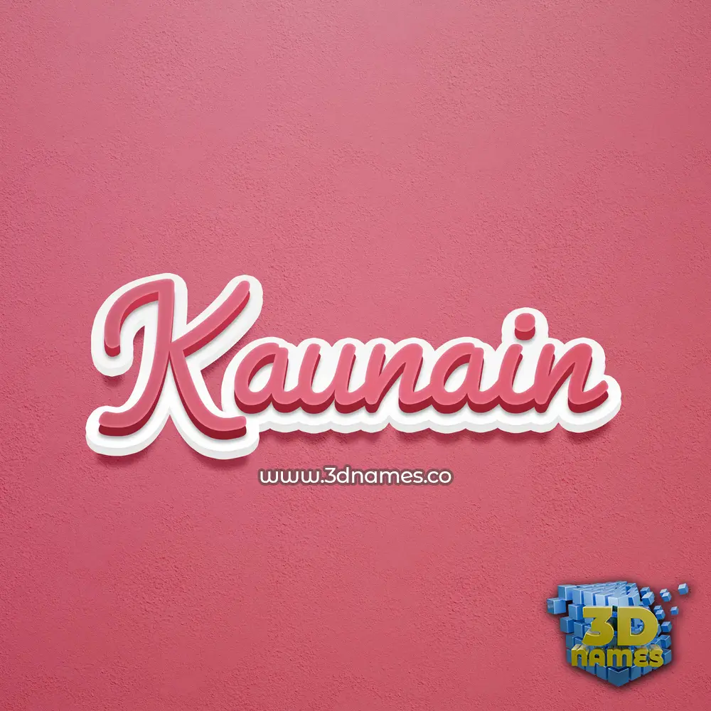 kaunain in Red Scribble style - 3D name wallpaper