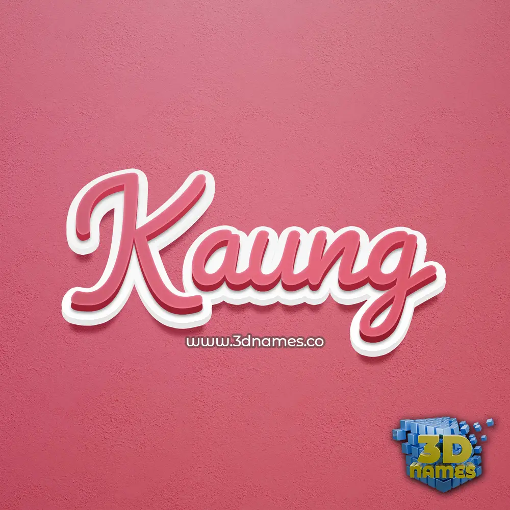 kaung in Red Scribble style - 3D name wallpaper