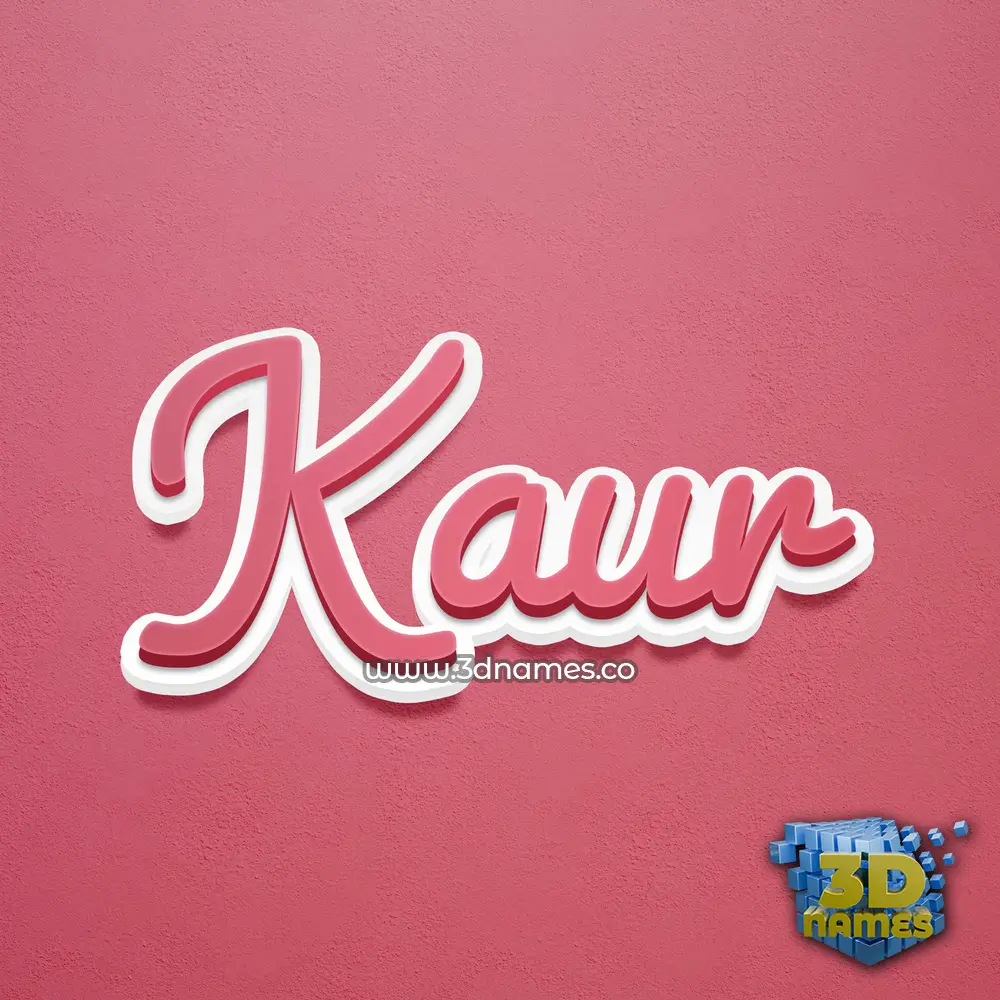 kaur in Red Scribble style - 3D name wallpaper