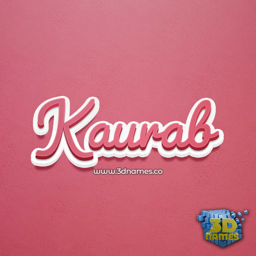 kaurab in Red Scribble style - 3D name wallpaper