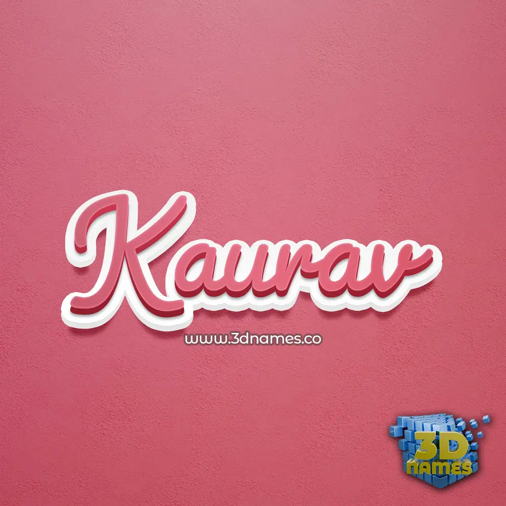 kaurav in Red Scribble style - 3D name wallpaper