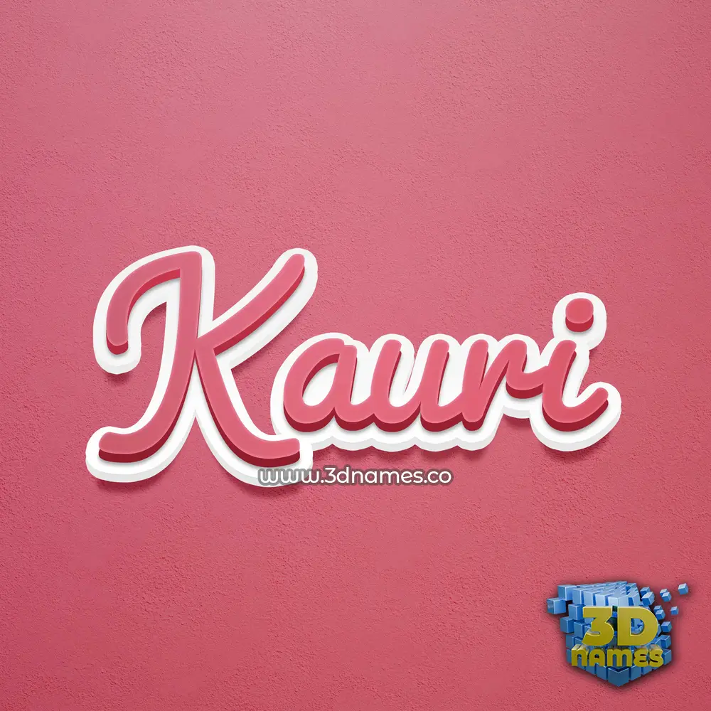 kauri in Red Scribble style - 3D name wallpaper