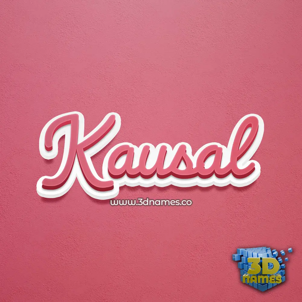 kausal in Red Scribble style - 3D name wallpaper