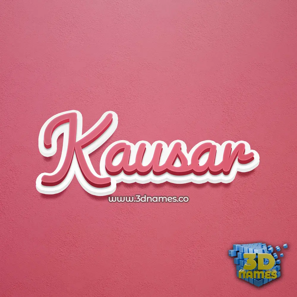 kausar in Red Scribble style - 3D name wallpaper