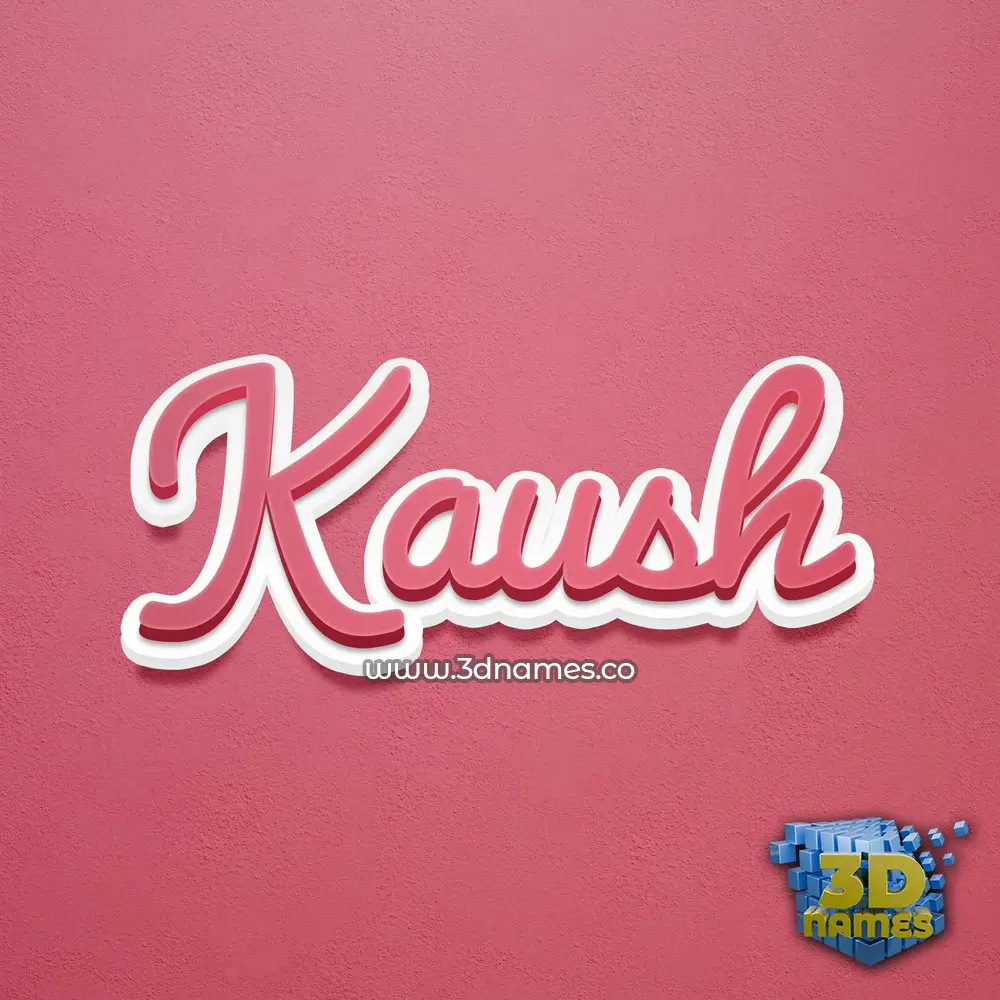 kaush in Red Scribble style - 3D name wallpaper