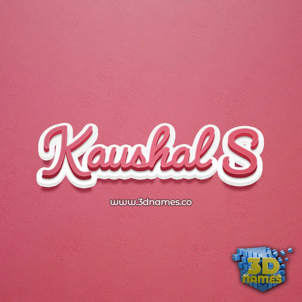 kaushal s in Red Scribble style - 3D name wallpaper