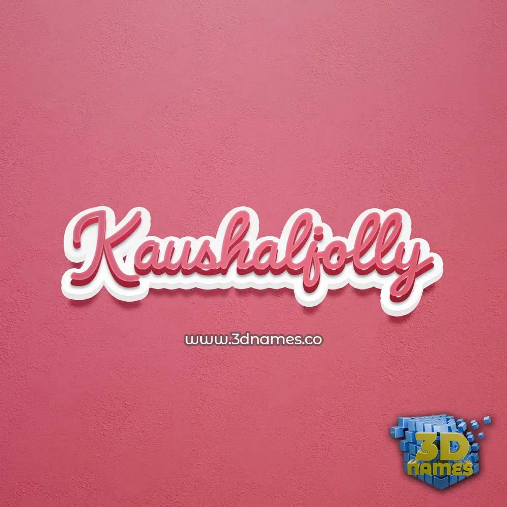 kaushaljolly in Red Scribble style - 3D name wallpaper